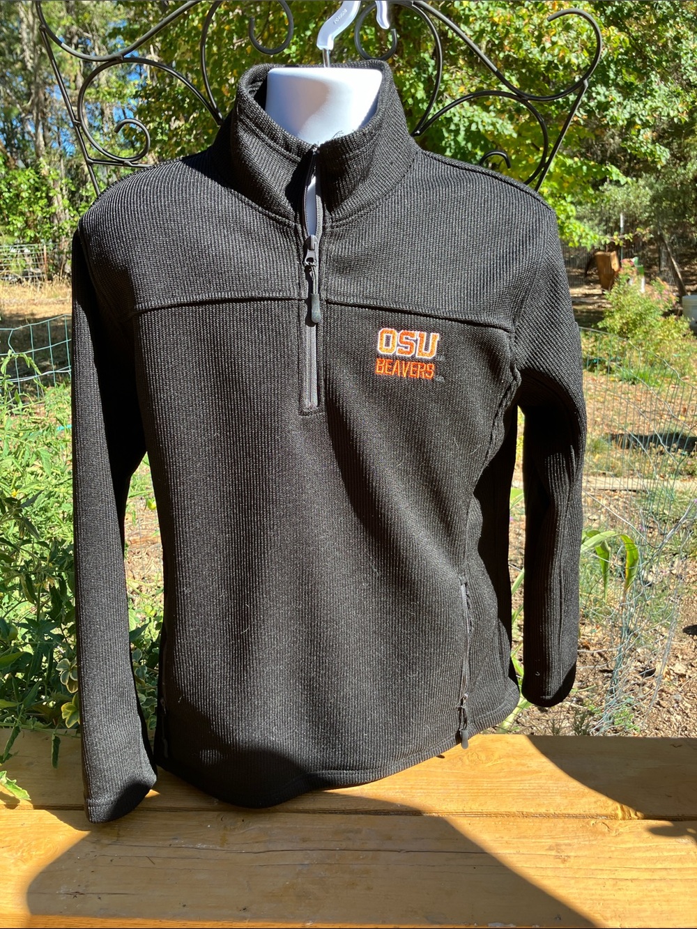 Oregon State Beavers Black Out ribbed insulated 1/2 zip heavy jacket Colosseum